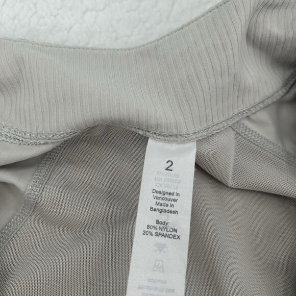 Lululemon Cropped Define Jacket Ribbed Nulu Light Gray Size 2 *Faint Stain* - Picture 8 of 13